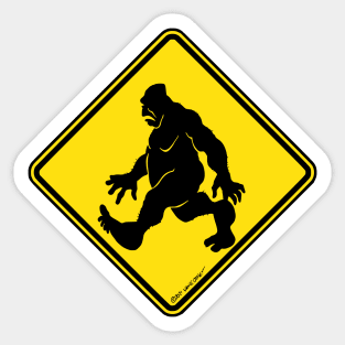 CAUTION! SASQUATCH CROSSING Sticker